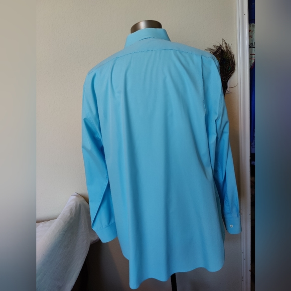 Men's Croft & Barrow teal button down Dress Shirt 🔘 (XL) 🩵💙💚🩵 - Picture 3 of 13
